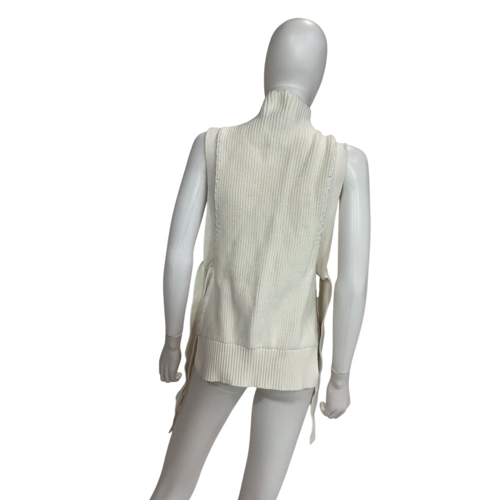 3.1 Phillip Lim Chunky Ivory Side Tie Turtleneck Sweater Vest Size XS - Picture 3 of 5